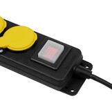 ITENSE Waterbestendige Stekkerdoos met 3 Stopcontacten - 0,85 meter - Zwart/Geel