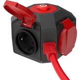 Kubus Stekkerdoos 4-voudig met Schakelaar & IP44 | 45% Korting