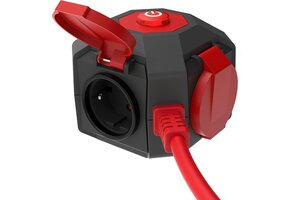 Kubus Stekkerdoos 4-voudig met Schakelaar & IP44 | 45% Korting