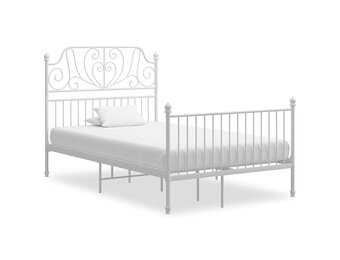 vidaXL Bedframe metaal wit 120x200 cm