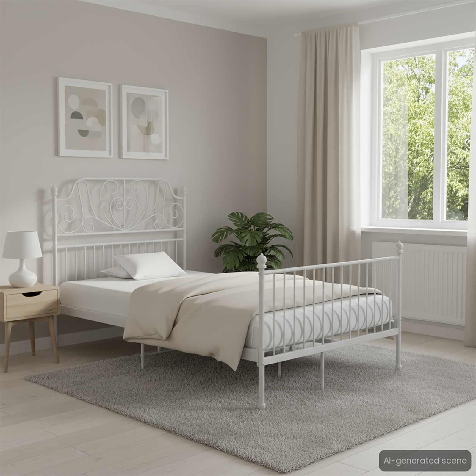 vidaXL Bedframe metaal wit 120x200 cm