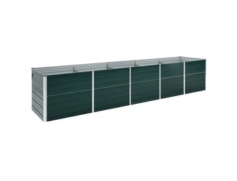 vidaXL Plantenbak verhoogd 400x80x45 cm gegalvaniseerd staal groen