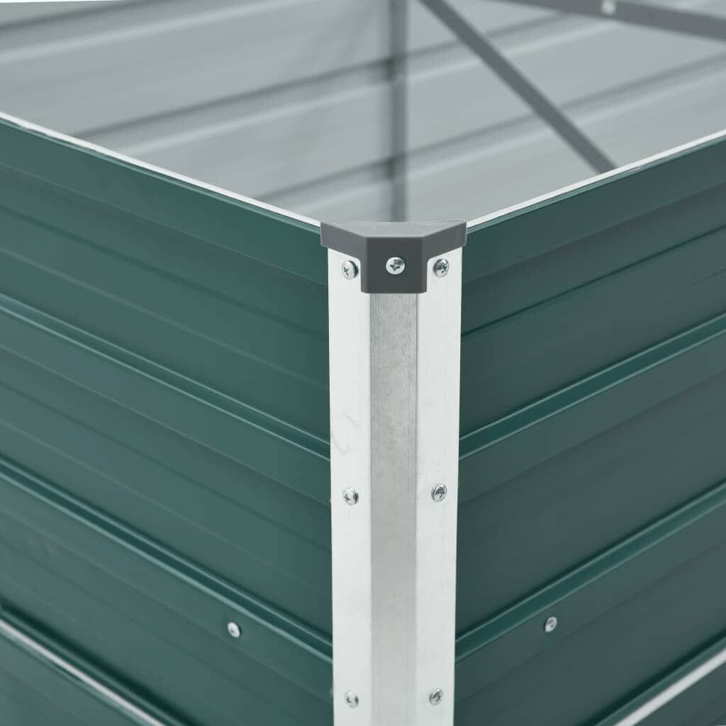 vidaXL Plantenbak verhoogd 400x80x45 cm gegalvaniseerd staal groen