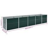 vidaXL Plantenbak verhoogd 400x80x45 cm gegalvaniseerd staal groen