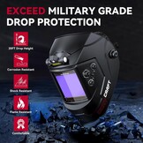 ARCCAPTAIN Grote Weergave 3.95 "x 3.6" True Color Auto Verduistering Lashelm met Licht, Zonne-aangedreven Laskap, 4 Arc Sensor Brede Schaduw 4/5-9/9-13 voor Stick MIG TIG Cut