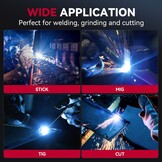 ARCCAPTAIN Grote Weergave 3.95 "x 3.6" True Color Auto Verduistering Lashelm met Licht, Zonne-aangedreven Laskap, 4 Arc Sensor Brede Schaduw 4/5-9/9-13 voor Stick MIG TIG Cut
