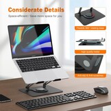 GRIFEMA Laptopstandaard - Verstelbaar & Opvouwbaar - 360° Draaibaar - Voor 11 tot 17 inch Laptops - Zwart