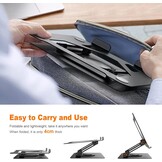 GRIFEMA Laptopstandaard - Verstelbaar & Opvouwbaar - 360° Draaibaar - Voor 11 tot 17 inch Laptops - Zwart