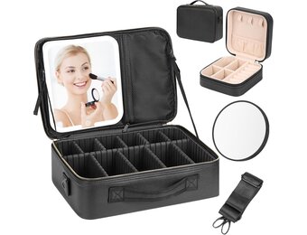 Professionele Make-up Tas met Spiegel & LED Verlichting - 76% Korting!