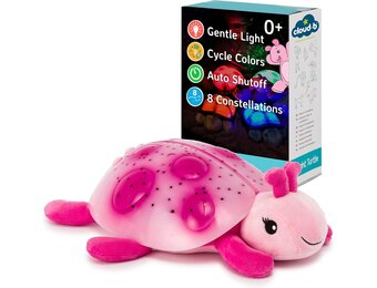 Cloud b Rustgevend nachtlampje, sterrenprojector, zachte helderheid, 3 kleuren, 8 sterrenbeelden, automatische uitschakeling, schemering Ladybug, roze