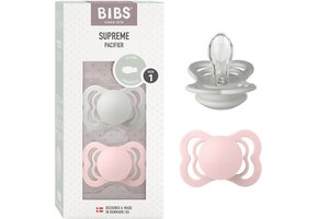 BIBS Speentjes Siliconen 0-6m, 2-Pack Haze/Blossom - 49% Korting