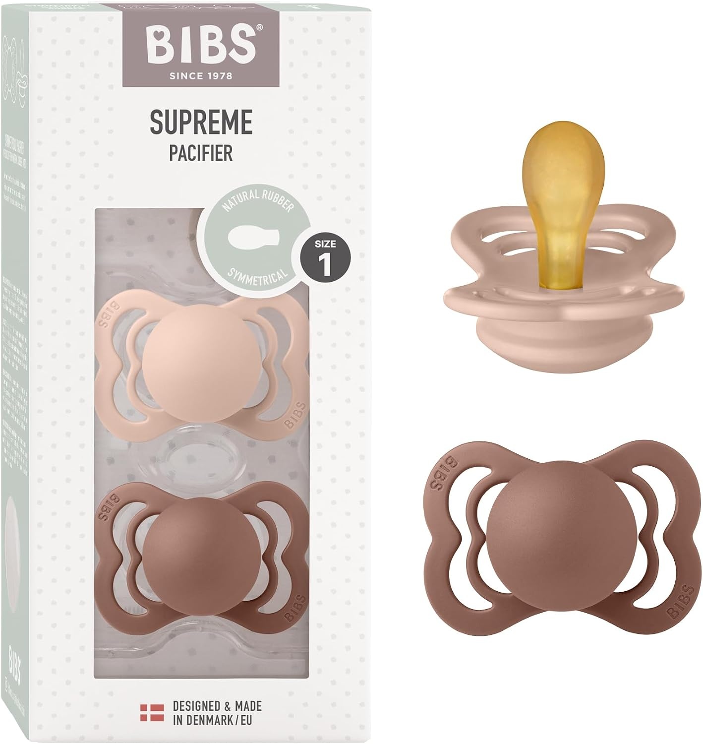 BIBS Supreme Speen 0-6m Siliconen 2-Pack Haze/Blossom - 53% Korting!