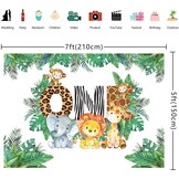 57% Korting: Jungle Dieren Fotografie Achtergrond 1e Verjaardag 210x150cm Vinyl