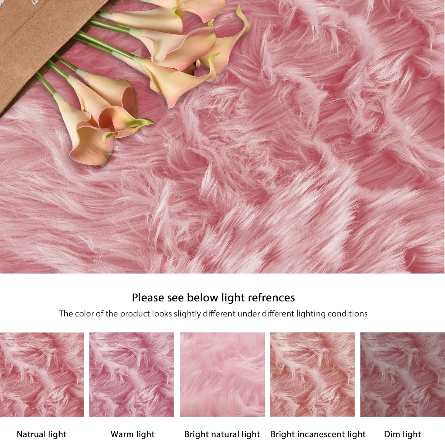 ORINOVA Tapijt 60 x 180 cm roze Zacht Fluffy Tapijt Shaggy Vloerkleed voor Slaapkamer