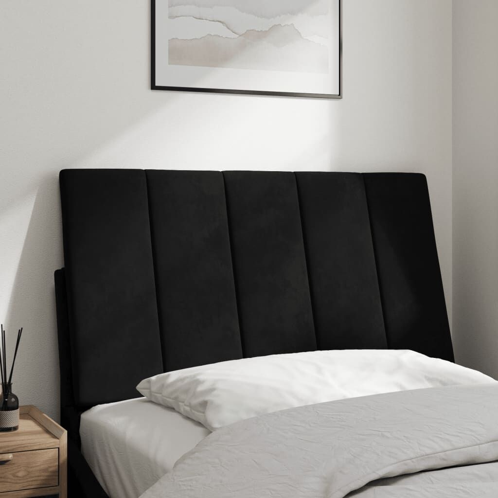 Hoofdbordkussen Fluweel Zwart 90 cm - 58% Korting