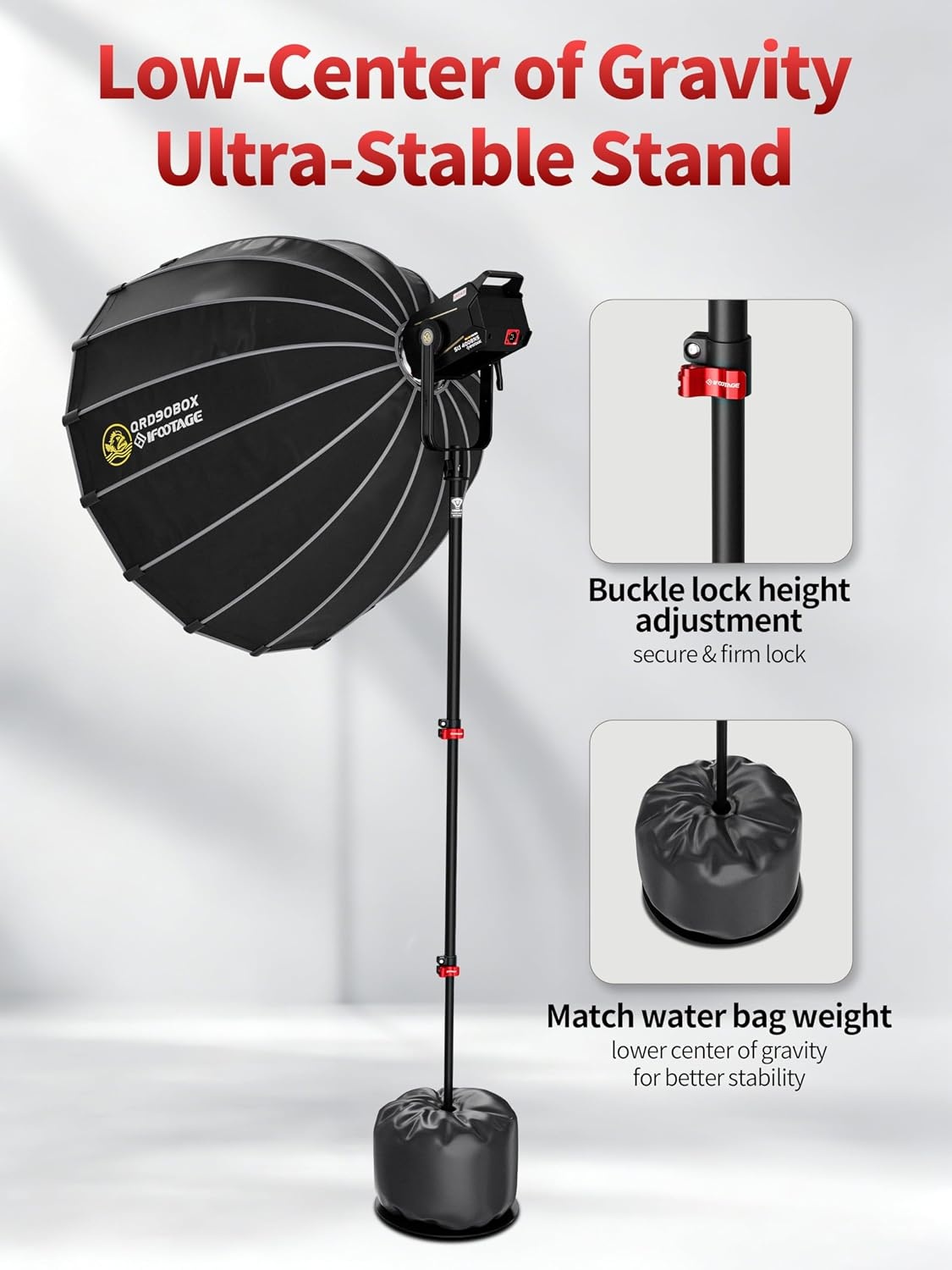 Monopod voor Studio Live Uitzendingen | Aluminium | Verstelbaar | Ronde Voet | 34% Korting