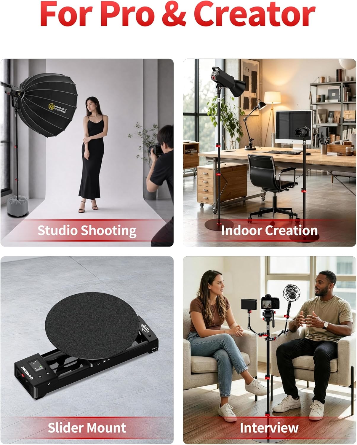 Monopod voor Studio Live Uitzendingen | Aluminium | Verstelbaar | Ronde Voet | 34% Korting