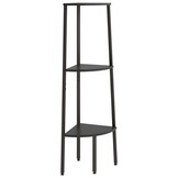Hoekkast 3 schappen 45,5x31,5x120 cm Zwart - 34% Korting