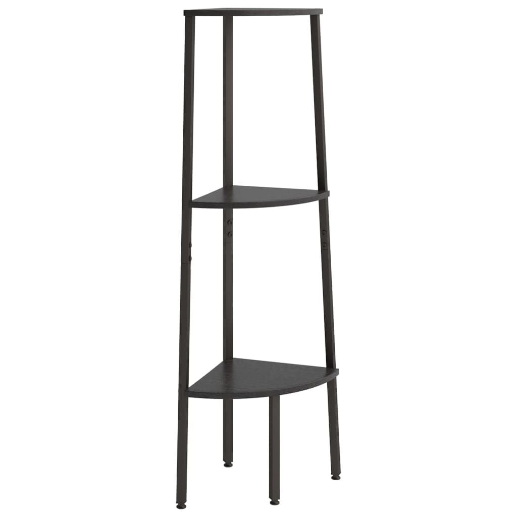 Hoekkast 3 schappen 45,5x31,5x120 cm Zwart - 34% Korting