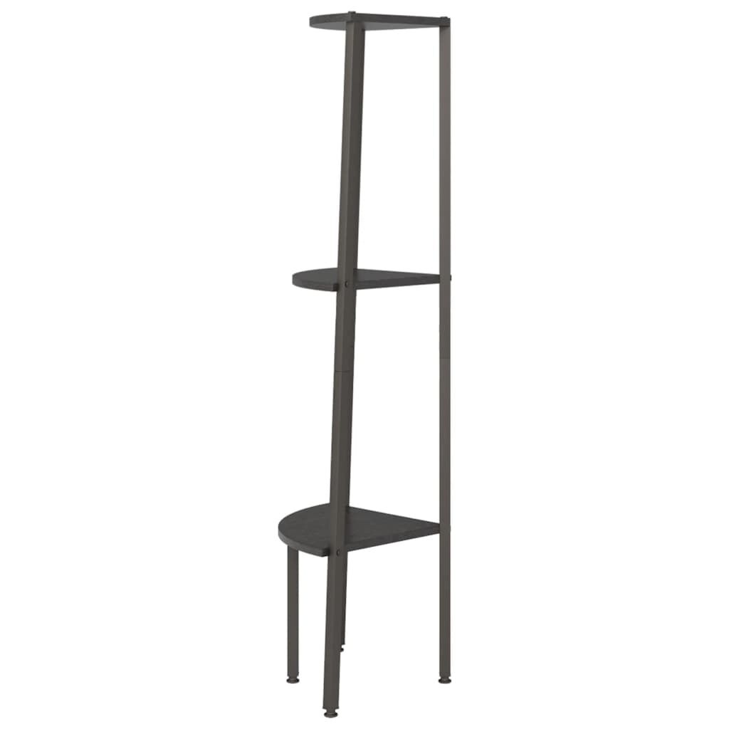 Hoekkast 3 schappen 45,5x31,5x120 cm Zwart - 34% Korting