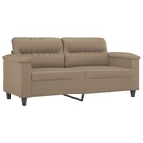 VidaXL Tweezitsbank Cappuccino Kunstleer 140 cm - 35% Korting
