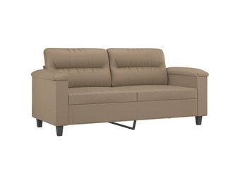 VidaXL Tweezitsbank Cappuccino Kunstleer 140 cm - 35% Korting