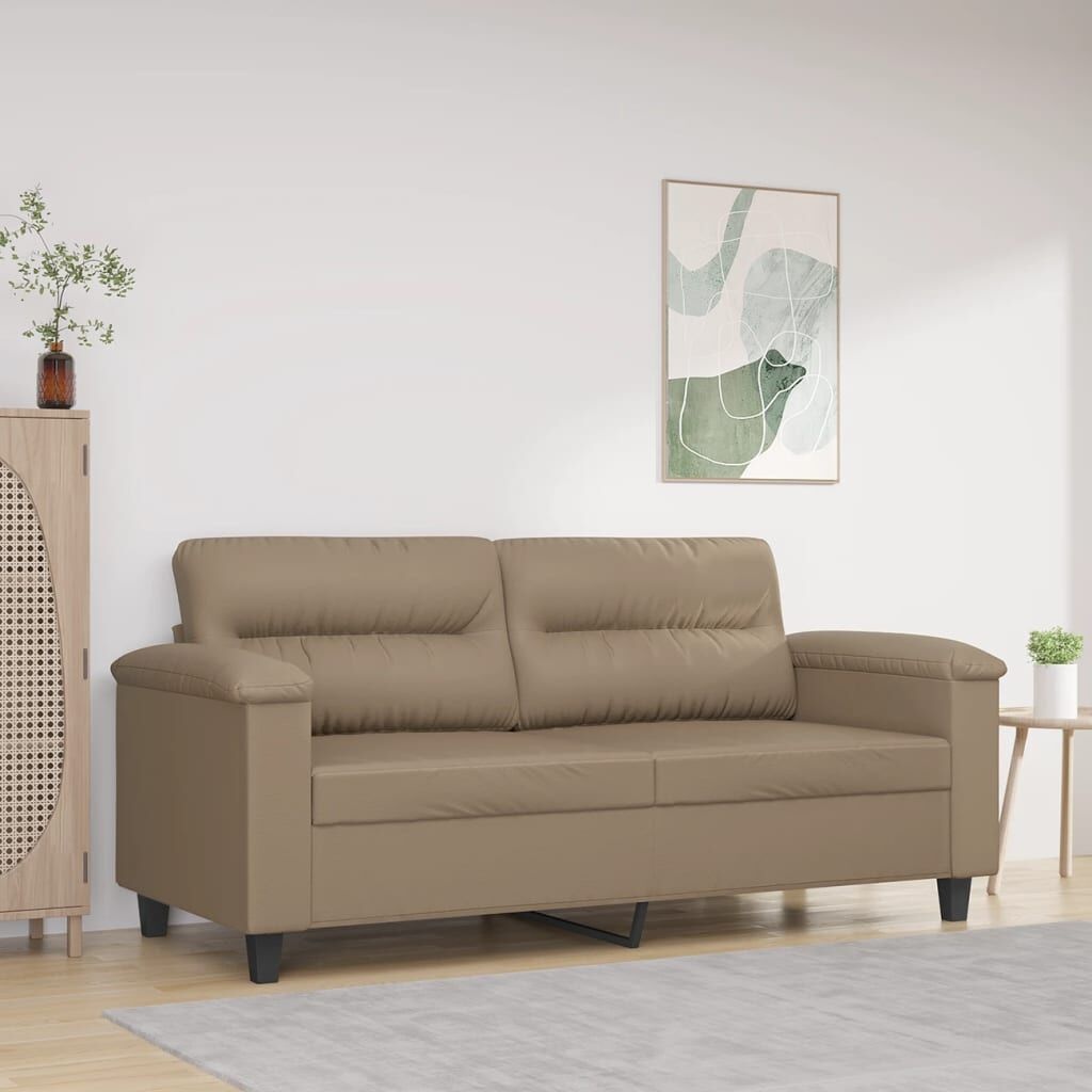 VidaXL Tweezitsbank Cappuccino Kunstleer 140 cm - 35% Korting