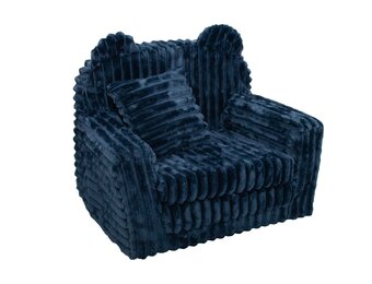 Kinderfauteuil / Slaapbankje Blauw Corduroy - 22% Korting