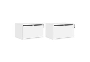 Moderne Wandnachtkastjes met LED - Wit (2 stuks, 34% korting)