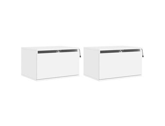Moderne Wandnachtkastjes met LED - Wit (2 stuks, 34% korting)