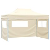 Opvouwbare Partytent 3x4m met Zijwanden - Crème - 35% Korting