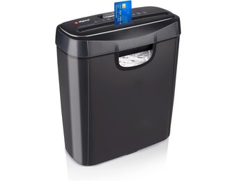 Alpina Papierversnipperaar – Papiervernietiger voor Thuis en Kantoor – Shredder Vernietigt Creditcard – Versnipper 6 A4 Vellen in 1 Keer – 10L Bak – 190W Vermogen – Stroken – Zwart