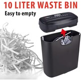 Alpina Papierversnipperaar – Papiervernietiger voor Thuis en Kantoor – Shredder Vernietigt Creditcard – Versnipper 6 A4 Vellen in 1 Keer – 10L Bak – 190W Vermogen – Stroken – Zwart