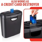 Alpina Papierversnipperaar – Papiervernietiger voor Thuis en Kantoor – Shredder Vernietigt Creditcard – Versnipper 6 A4 Vellen in 1 Keer – 10L Bak – 190W Vermogen – Stroken – Zwart