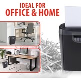 Alpina Papierversnipperaar – Papiervernietiger voor Thuis en Kantoor – Shredder Vernietigt Creditcard – Versnipper 6 A4 Vellen in 1 Keer – 10L Bak – 190W Vermogen – Stroken – Zwart