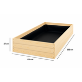 Moestuinbak - kweekbak - 200x100x27 cm - hout - met gronddoek