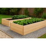 Moestuinbak - kweekbak - 200x100x27 cm - hout - met gronddoek
