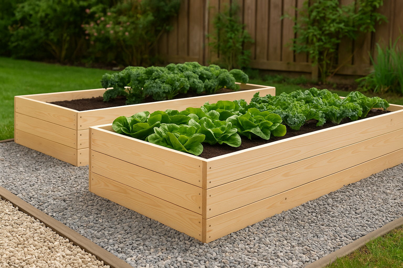 Moestuinbak - kweekbak - 200x100x27 cm - hout - met gronddoek