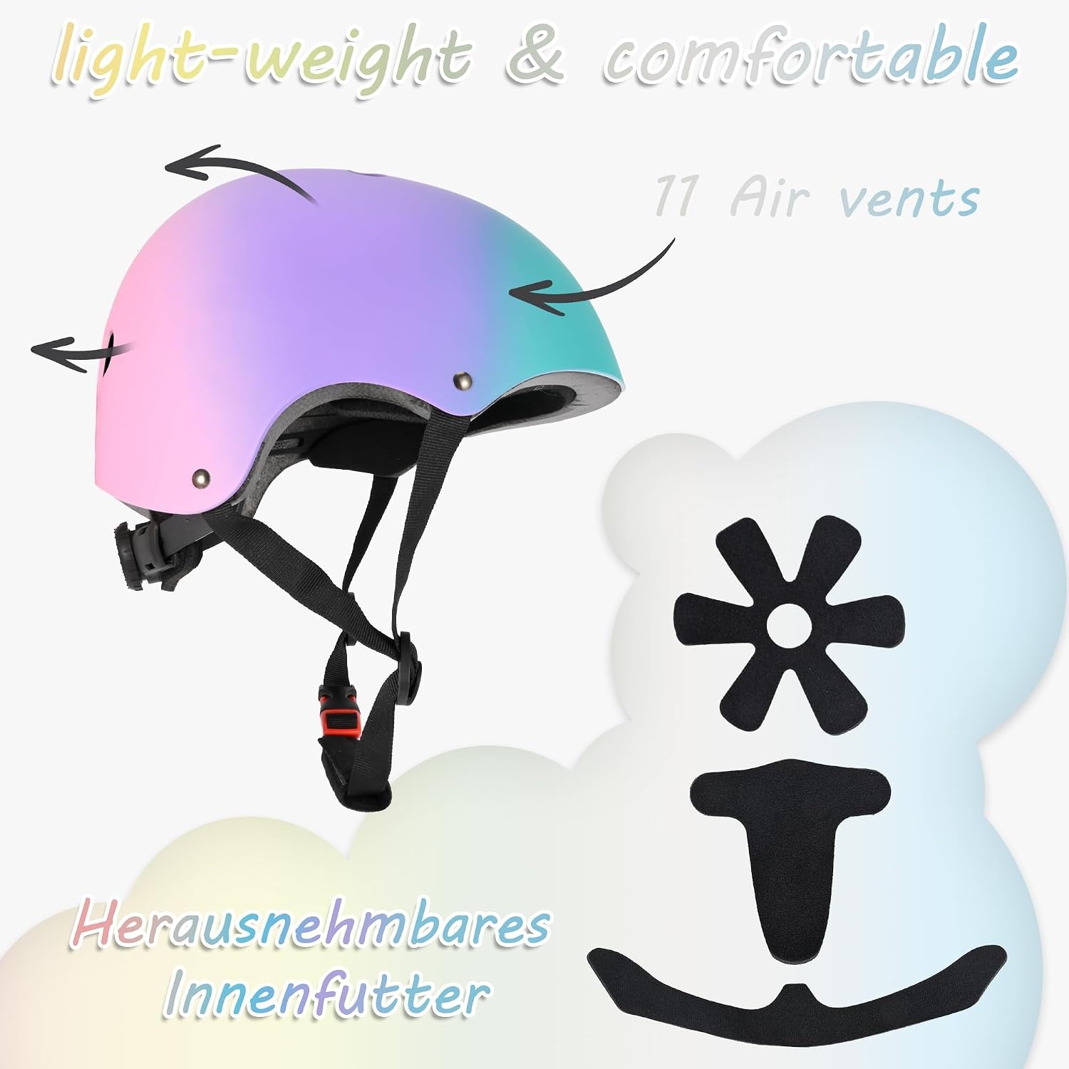 Kinderfietshelm Kleurverloop Maat S (51-54 cm) - 58% Korting