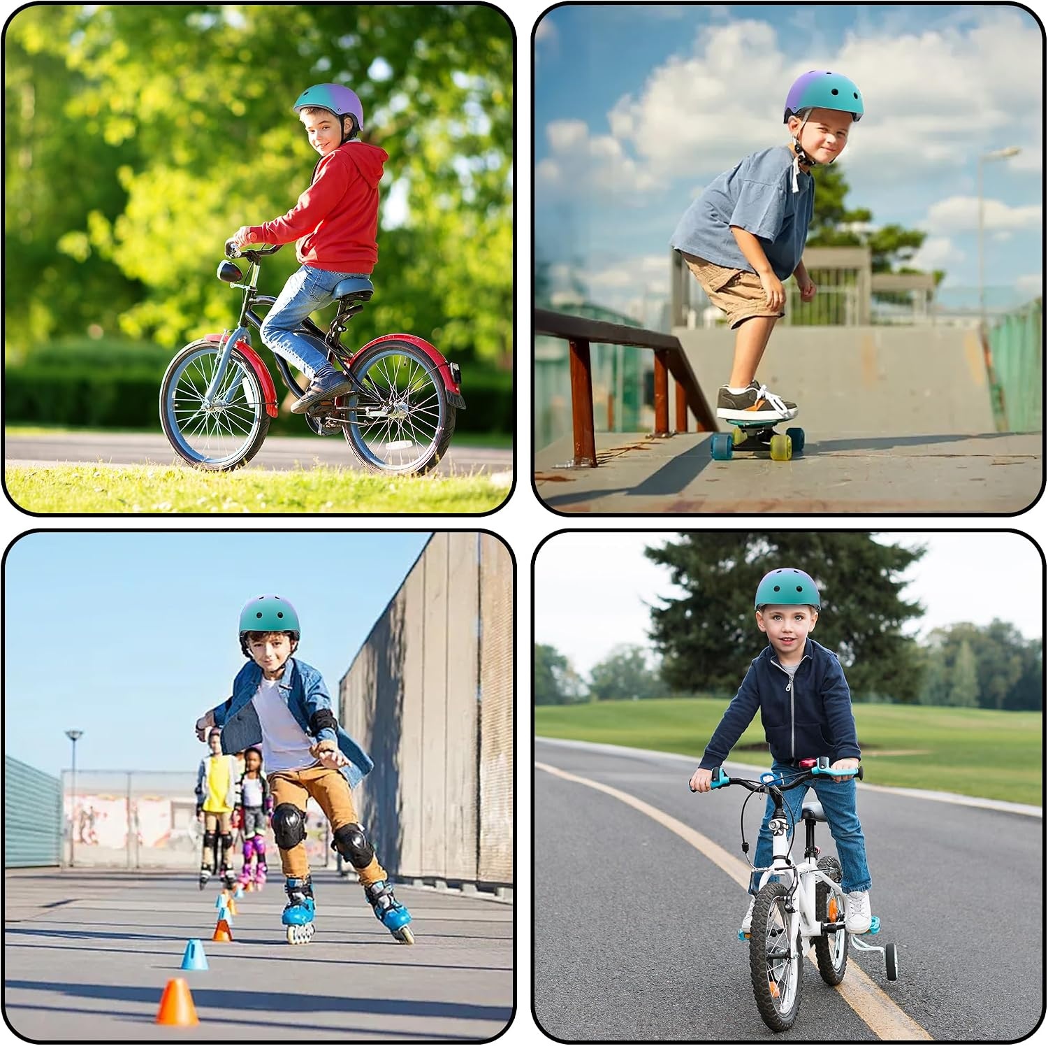 Kinderfietshelm Kleurverloop Maat S (51-54 cm) - 58% Korting