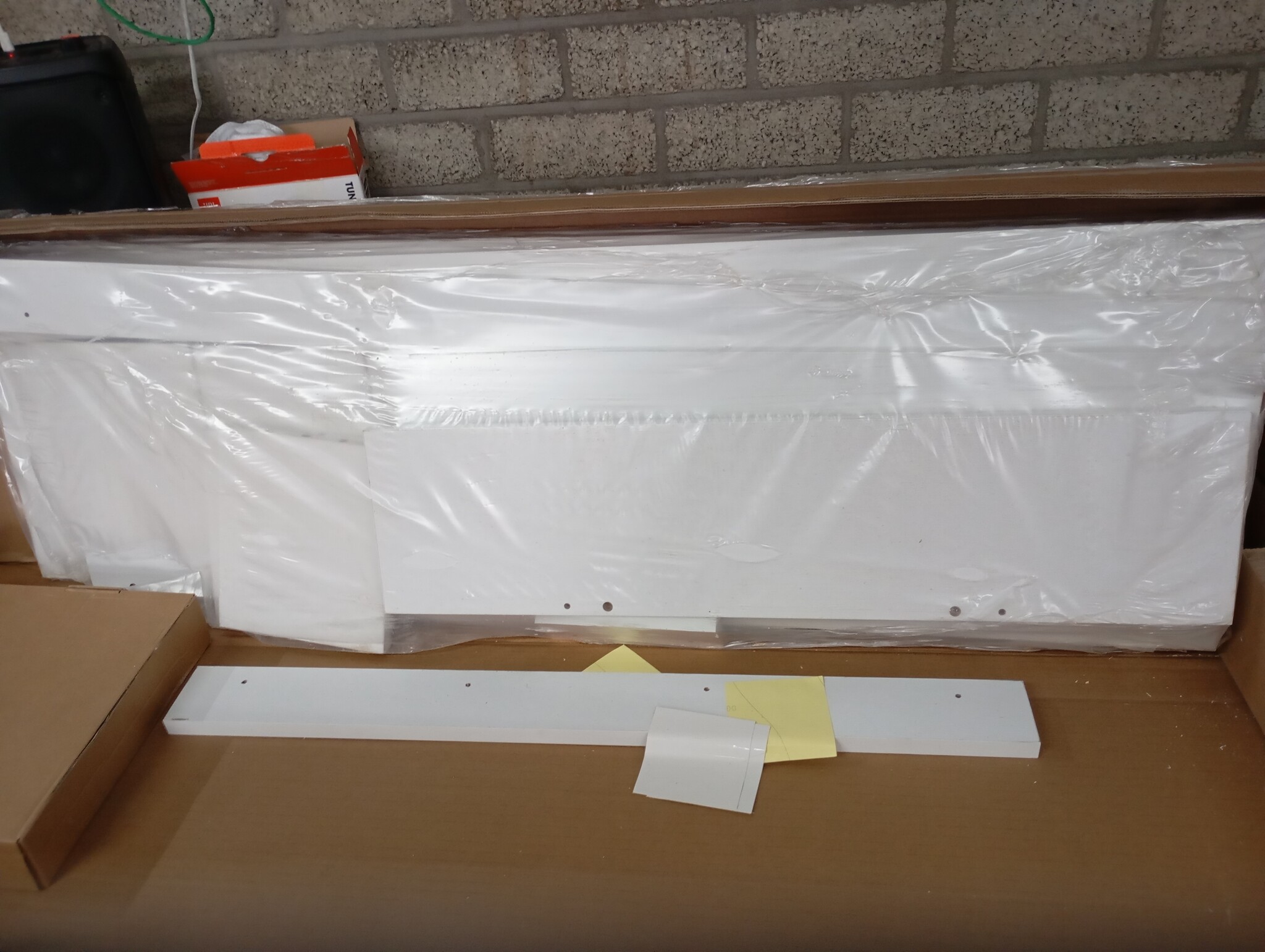 vidaXL Hoofdbordkast met LED-verlichting 100x16,5x103,5 cm wit