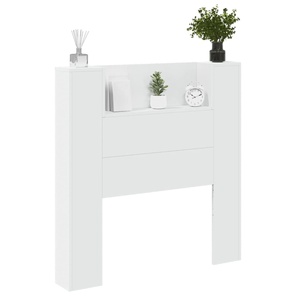 vidaXL Hoofdbordkast met LED-verlichting 100x16,5x103,5 cm wit