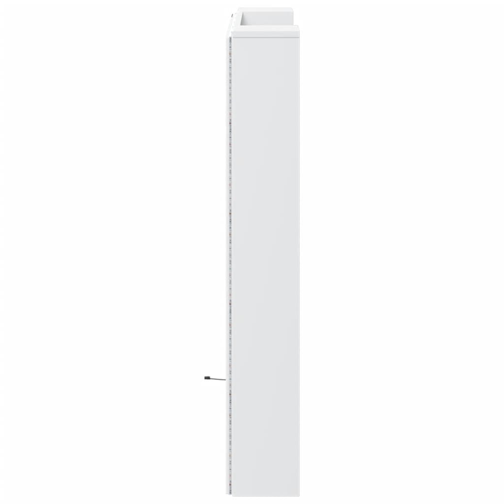 vidaXL Hoofdbordkast met LED-verlichting 100x16,5x103,5 cm wit