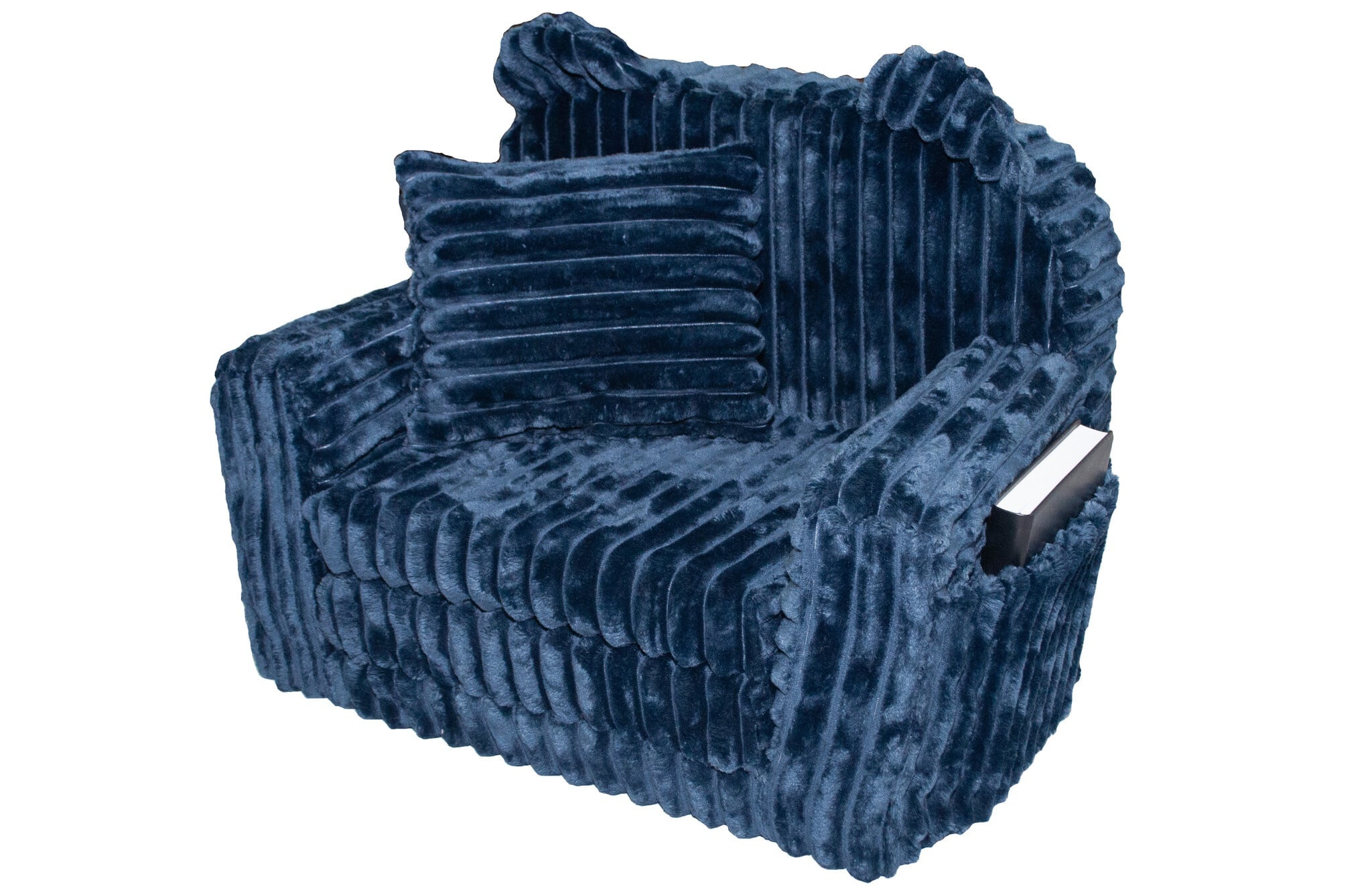 Kinderfauteuil - slaapbankje - corduroy - 51x40x41cm - blauw