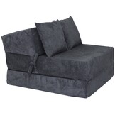 Opvouwbaar matras - 200x70x15cm - velvet dot - antraciet