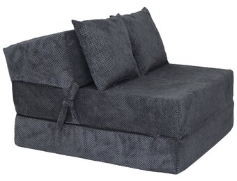 Opvouwbaar matras - 200x70x15cm - velvet dot - antraciet