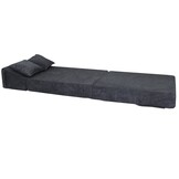 Opvouwbaar matras - 200x70x15cm - velvet dot - antraciet