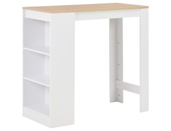 vidaXL Bartafel met schap 110x50x103 cm wit