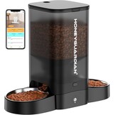 HoneyGuaridan Automatic Cat Feeder, 2 Bowls with Motion Sensor, 5G/2.4G WiFi Intelligent Cat Feeder for Remote Feeding, 5 L