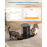 HoneyGuaridan Automatic Cat Feeder, 2 Bowls with Motion Sensor, 5G/2.4G WiFi Intelligent Cat Feeder for Remote Feeding, 5 L